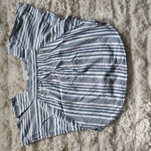 EUC Striped flutter sleeve shirt